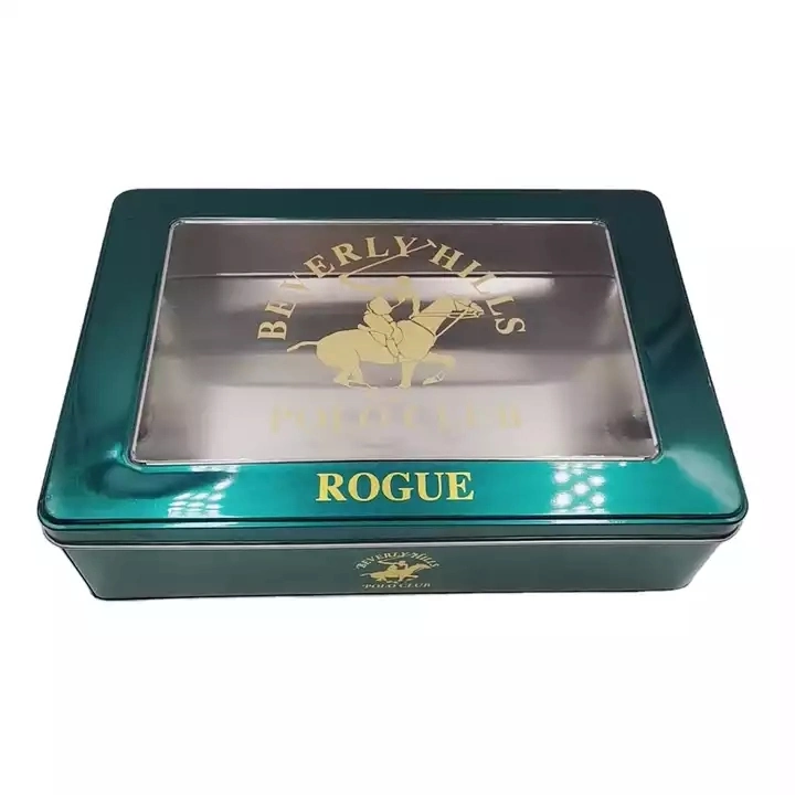 Promotional Metal Custom Print Good Design Food Grade Clear Tin Box with Window