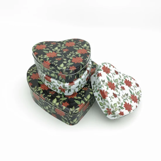 Caja de hojalata en forma de corazón, caja de hierro para embalaje de Chocolate creativa personalizada, caja de hojalata para dulces