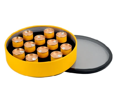 Cajas de cartón redondas de latas de papel de latas de té pequeñas transparentes de latas de té circulares personalizadas de los fabricantes