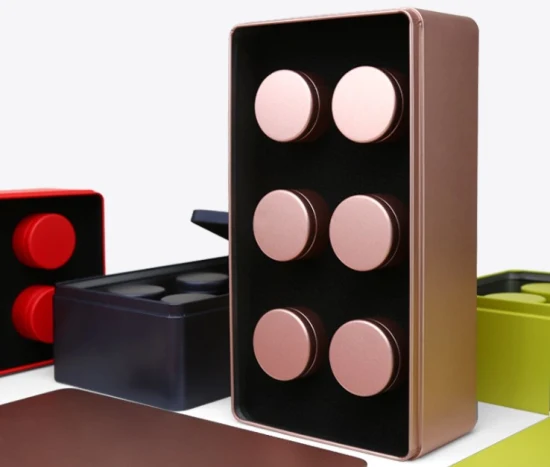 Caja de lata de metal de caramelo de galleta de chocolate poligonal rectangular grande personalizada