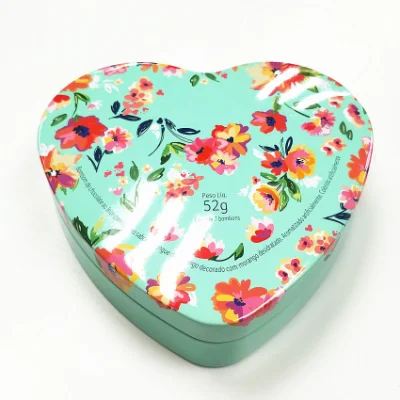 Caja de lata de regalo de embalaje de chocolate con forma de corazón para el día de San Valentín