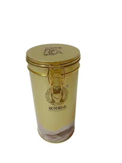 Venta caliente Caja de lata redonda con tapa hermética Embalaje de regalo Café Té Lata de metal Caja de lata de embalaje