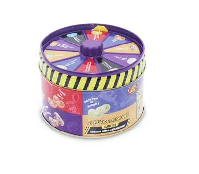 Caja de hierro de hojalata de caramelo de juego giratorio de moda creativa personalizada de fábrica caja de lata de Chocolate para pastel de comida caja de Metal artesanal